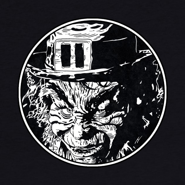 LEPRECHAUN (Circle Black and White) by Famous Weirdos